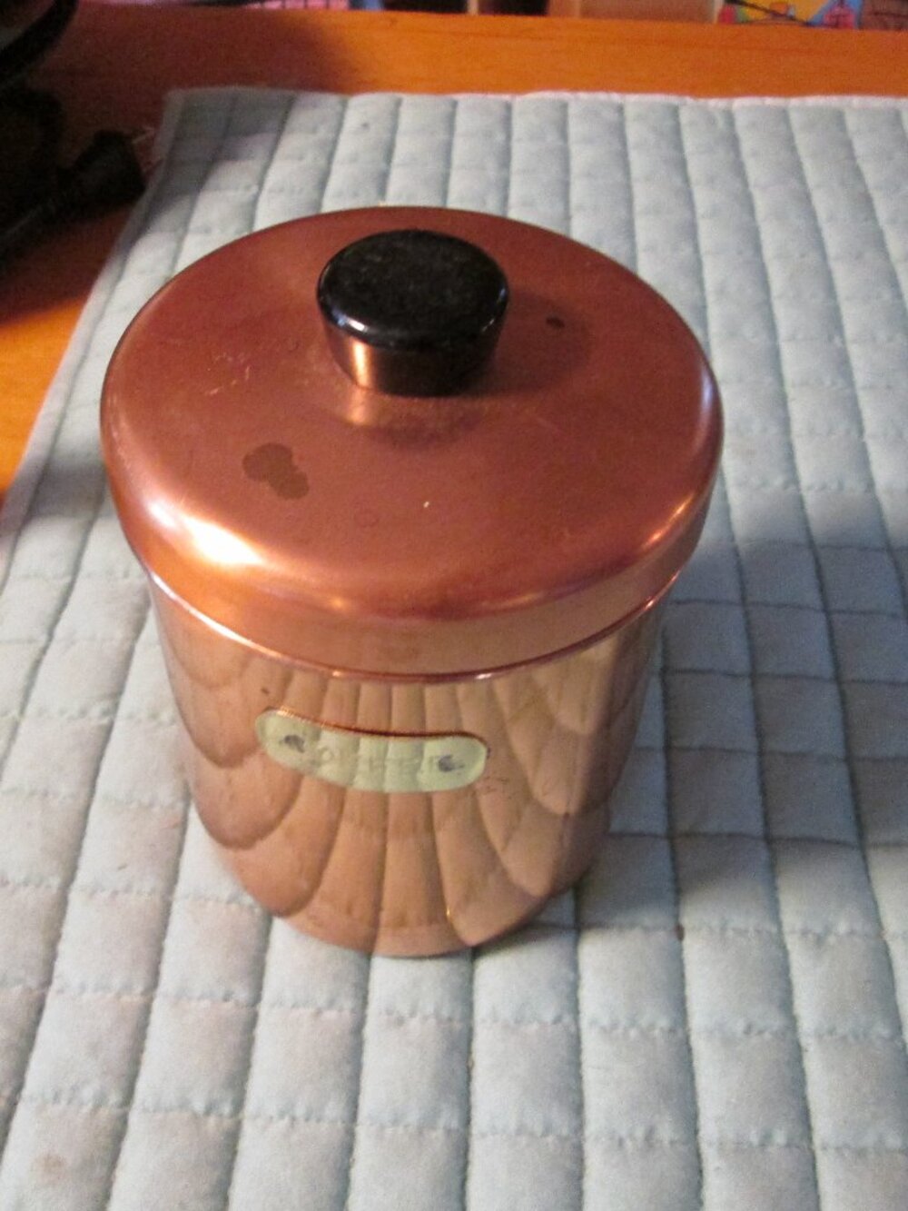 vtg copper clad coffee canister very good vintage